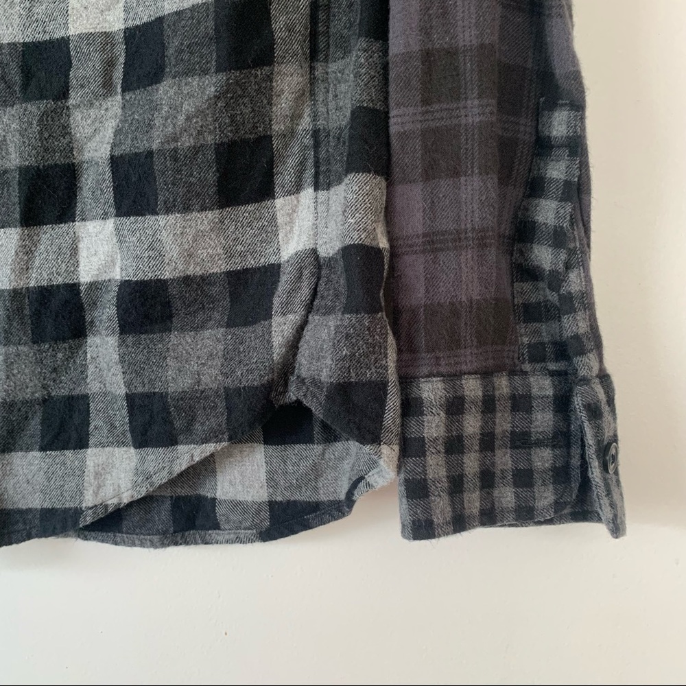 Exclusive 90s Patchwork Plaid Button-Up Long Slee… - image 8